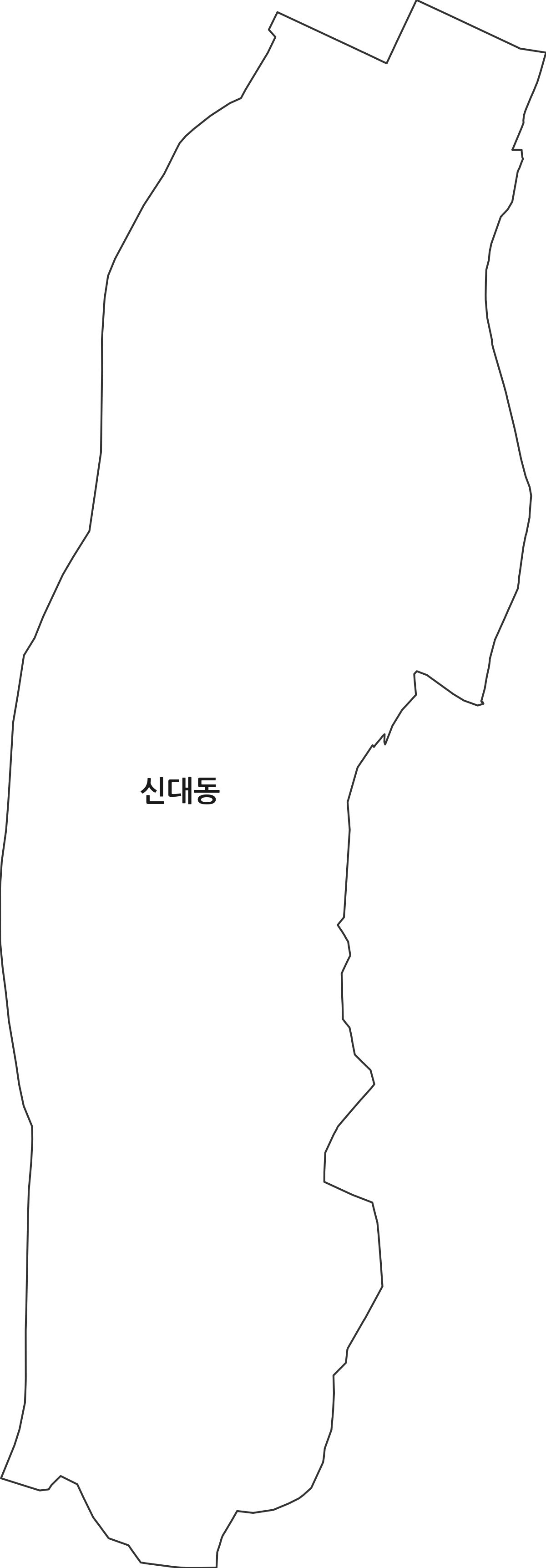 대전광역시 대덕구 신대동 법정동 행정구역 경계 지도