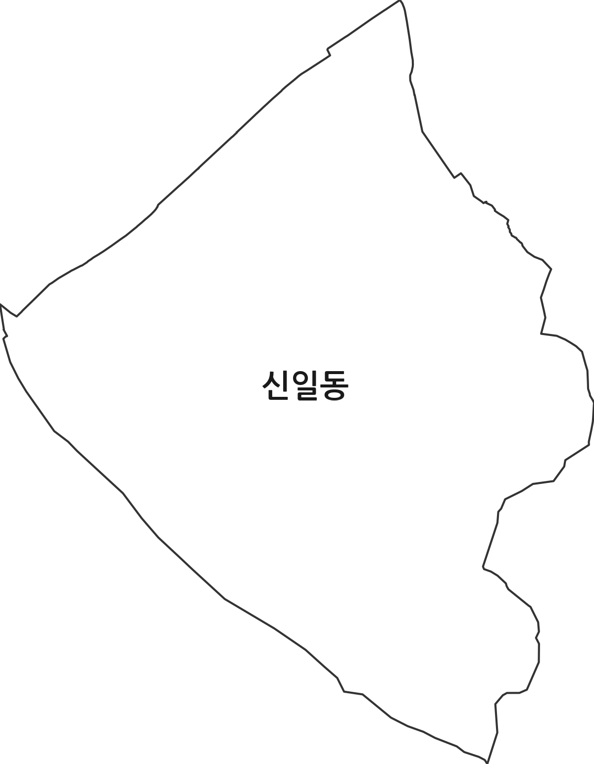 대전광역시 대덕구 신일동 법정동 행정구역 경계 지도