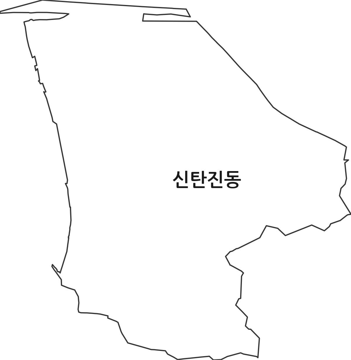 대전광역시 대덕구 신탄진동 법정동 행정구역 경계 지도