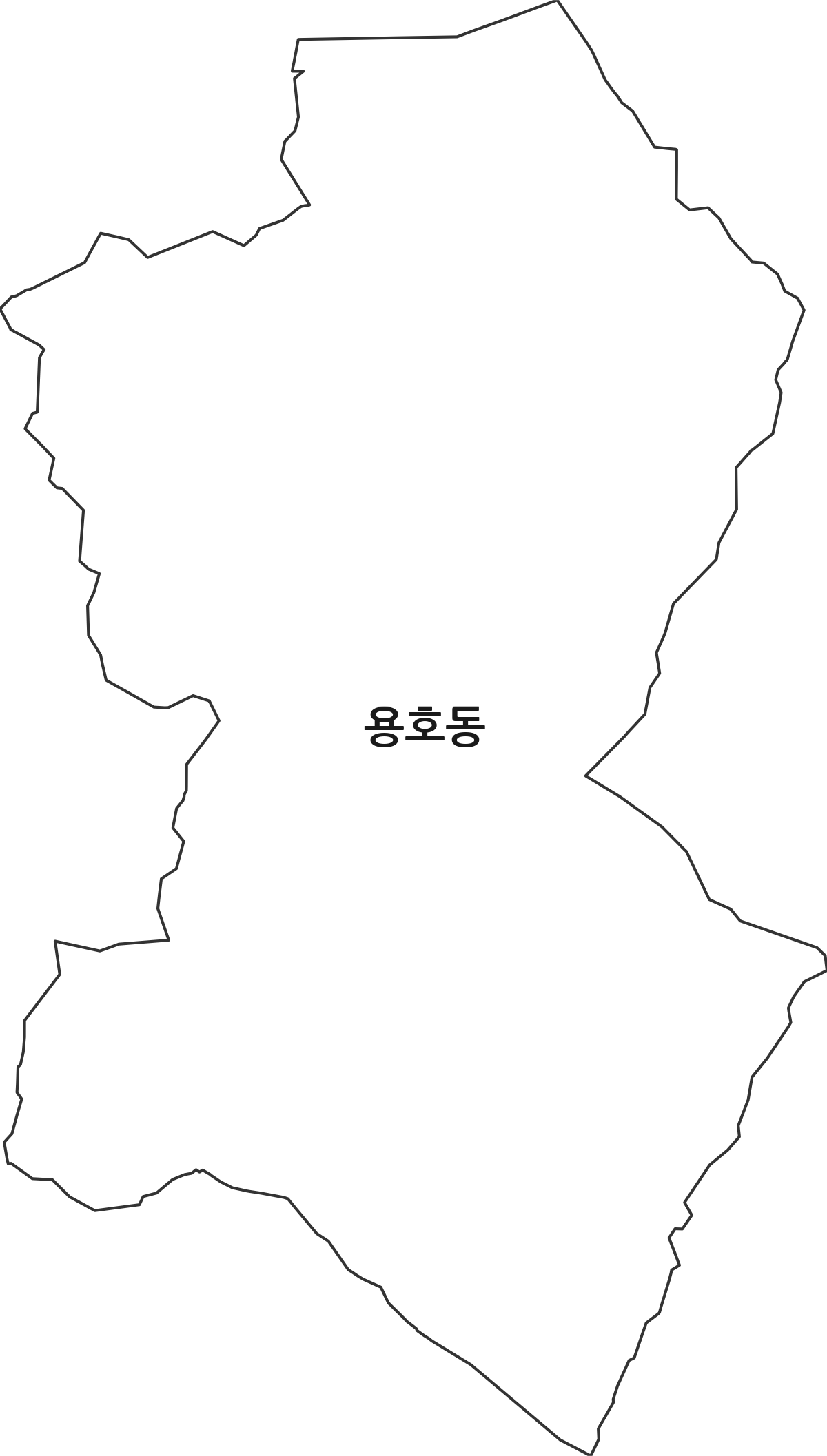 대전광역시 대덕구 용호동 법정동 행정구역 경계 지도