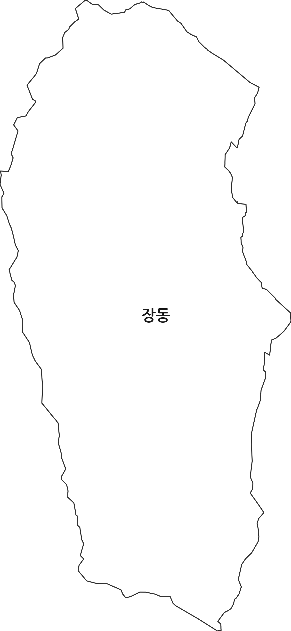 대전광역시 대덕구 장동 법정동 행정구역 경계 지도