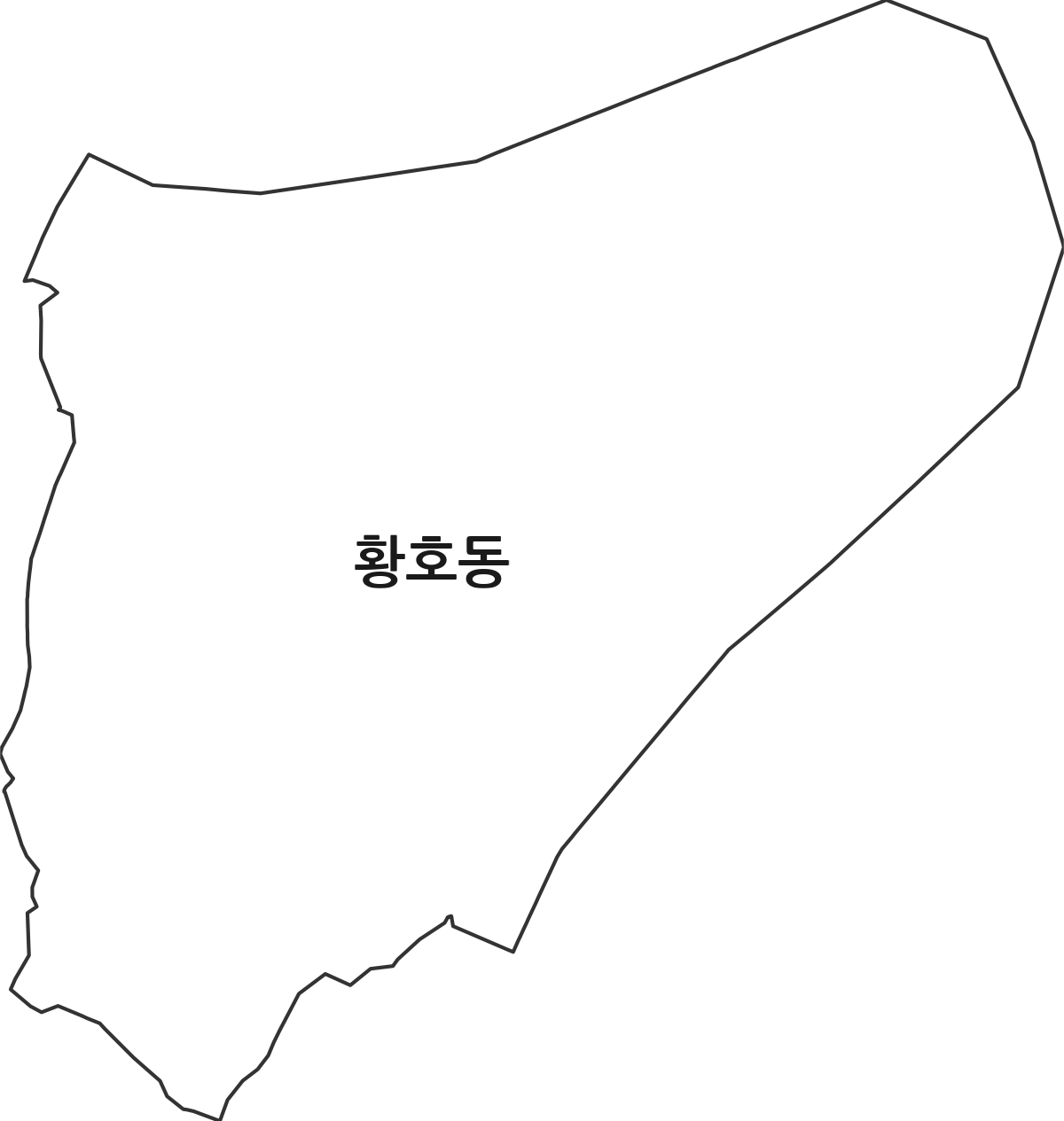 대전광역시 대덕구 황호동 법정동 행정구역 경계 지도