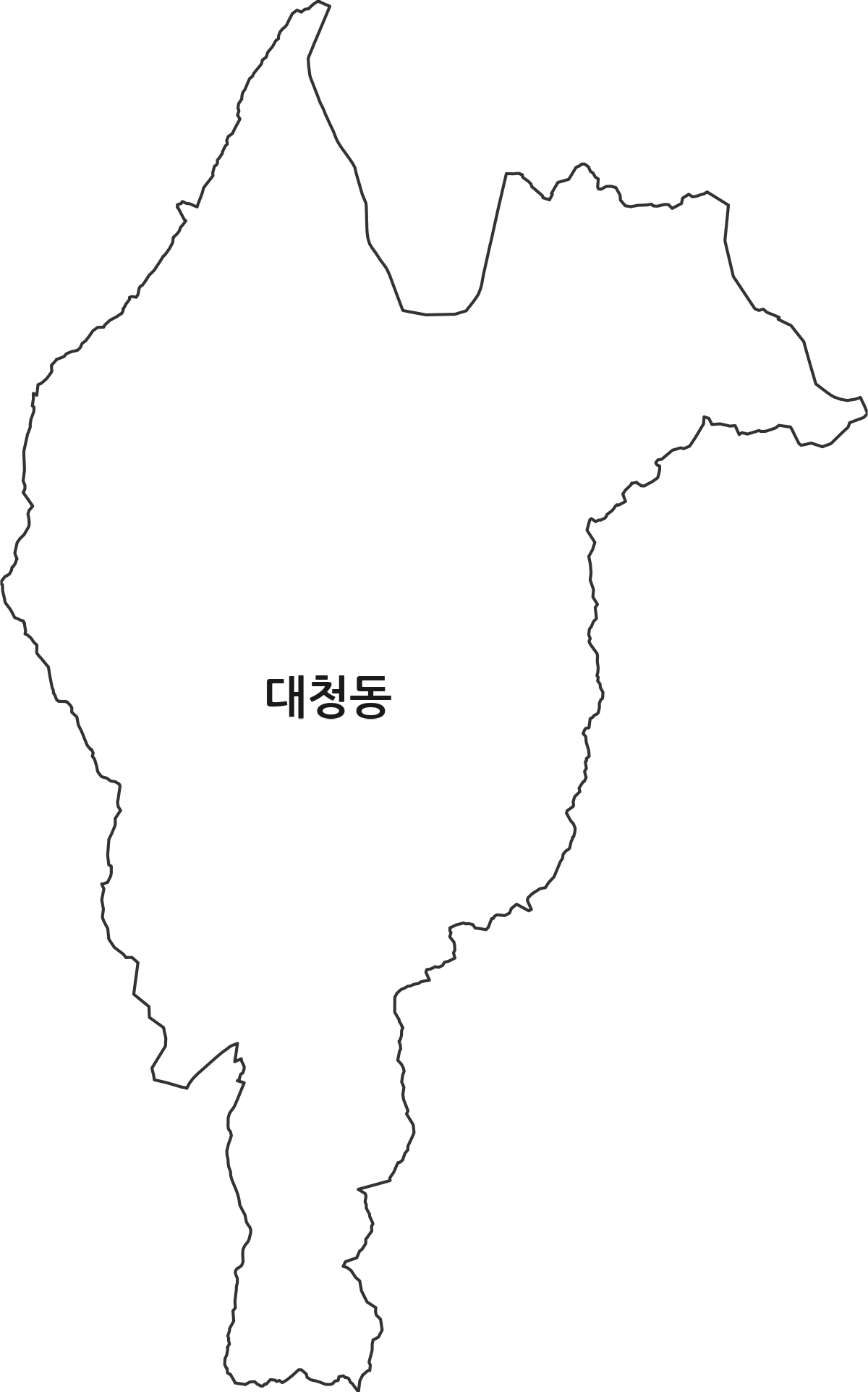 대전광역시 동구 대청동 행정동 행정구역 경계 지도