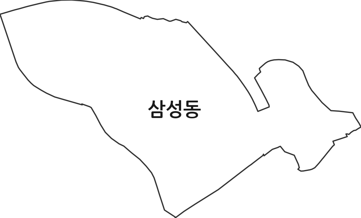 대전광역시 동구 삼성동 행정동 행정구역 경계 지도