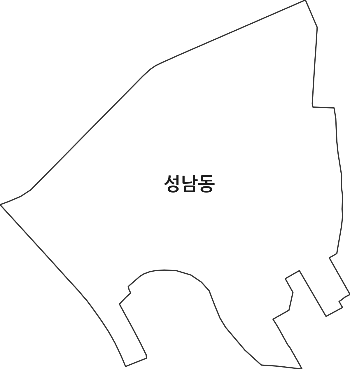 대전광역시 동구 성남동 행정동 행정구역 경계 지도