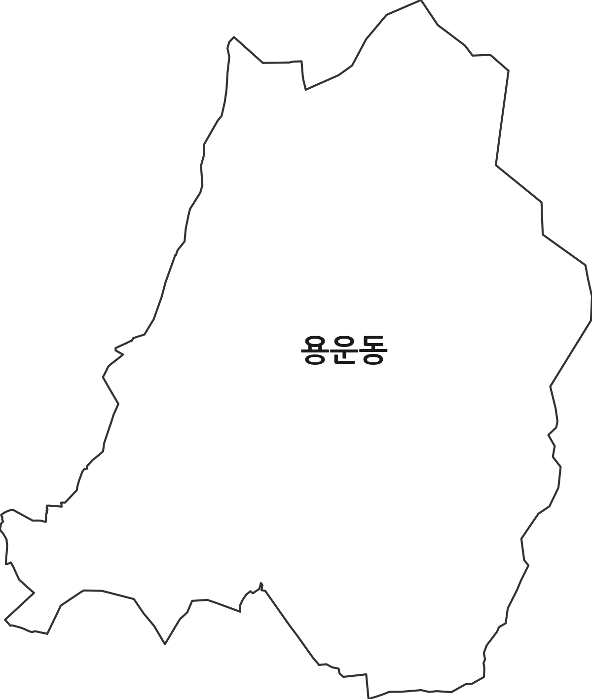 대전광역시 동구 용운동 행정동 행정구역 경계 지도