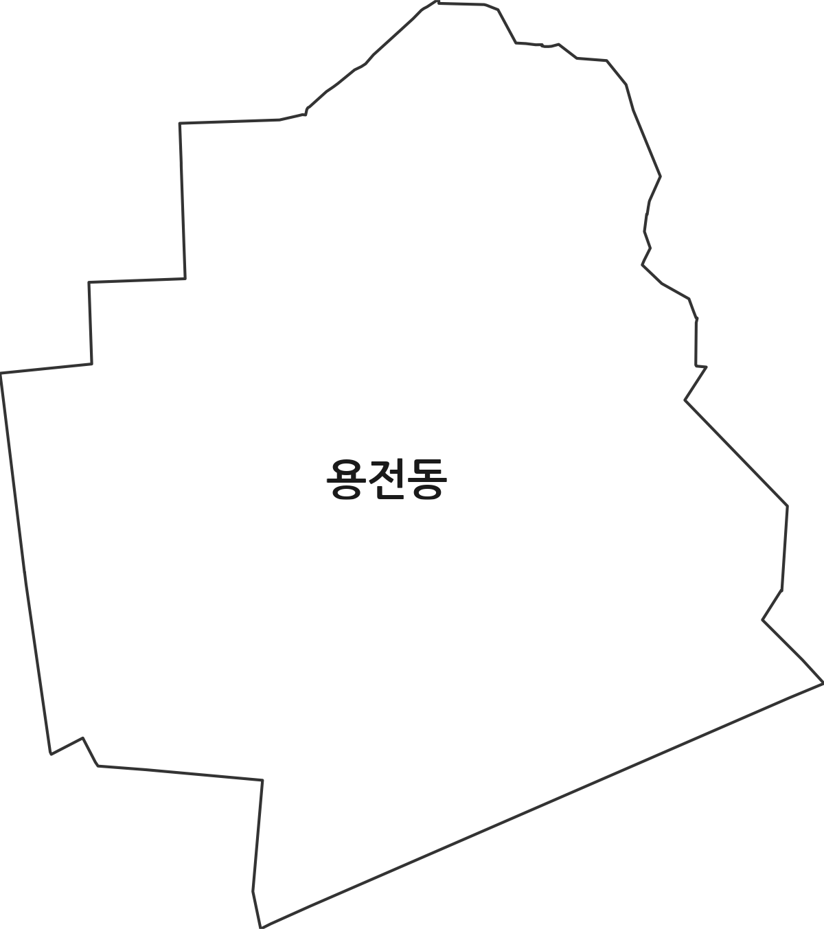 대전광역시 동구 용전동 행정동 행정구역 경계 지도