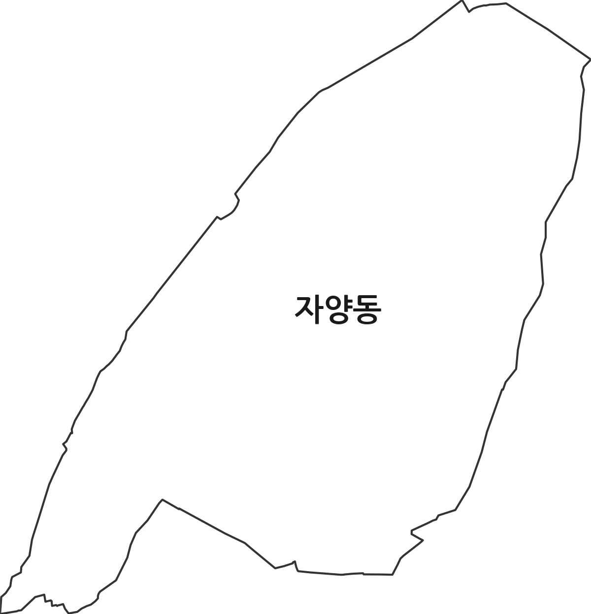 대전광역시 동구 자양동 행정동 행정구역 경계 지도