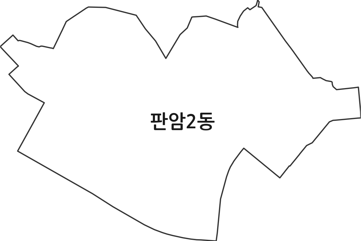 대전광역시 동구 판암2동 행정동 행정구역 경계 지도