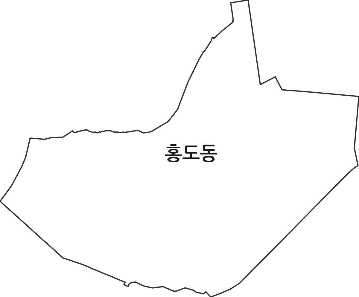 대전광역시 동구 홍도동 행정동 행정구역 경계 지도