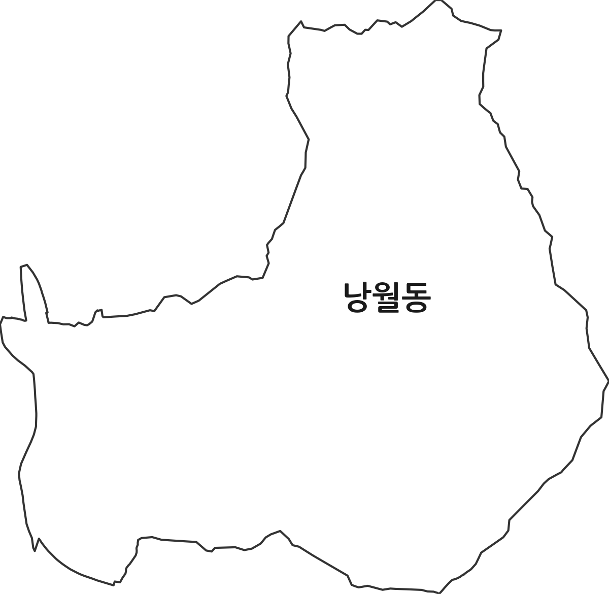 대전광역시 동구 낭월동 법정동 행정구역 경계 지도