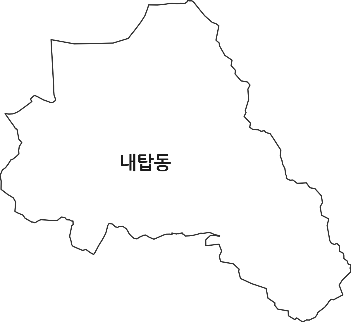 대전광역시 동구 내탑동 법정동 행정구역 경계 지도