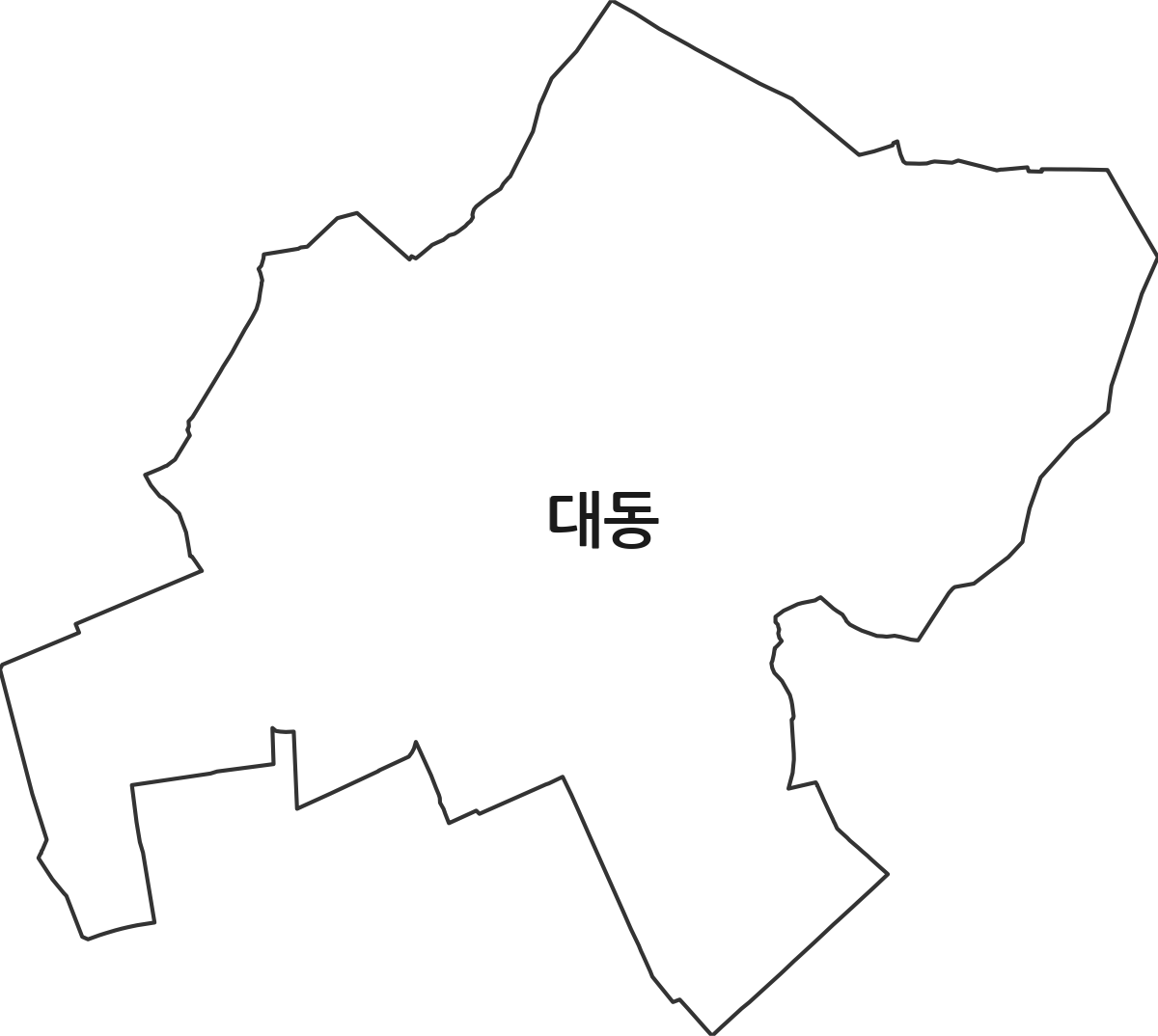 대전광역시 동구 대동 법정동 행정구역 경계 지도