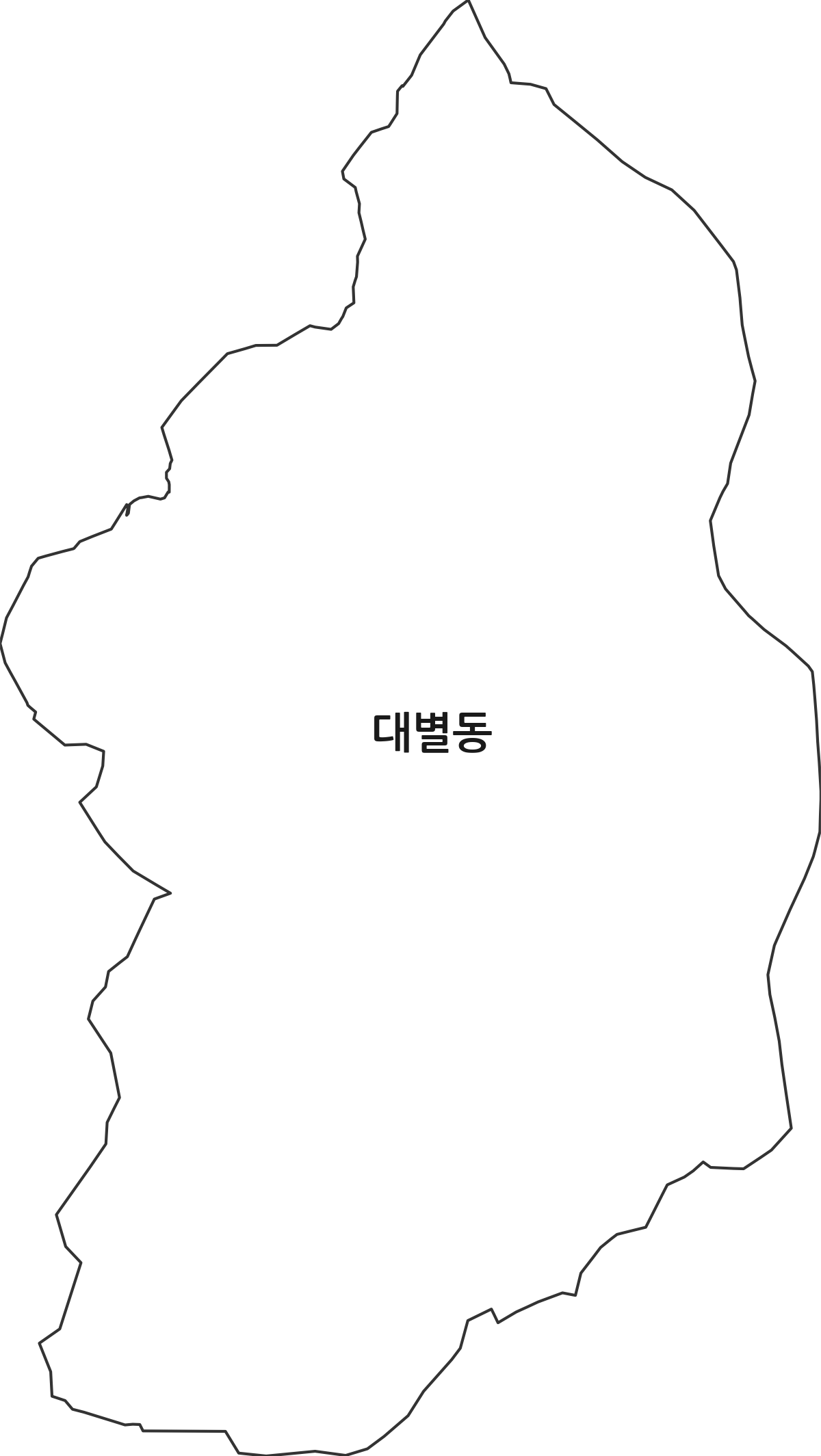 대전광역시 동구 대별동 법정동 행정구역 경계 지도