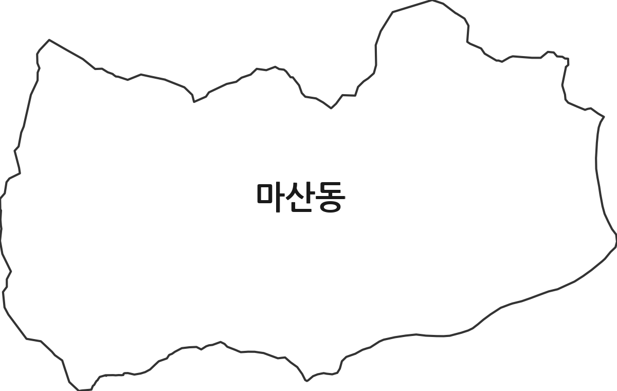대전광역시 동구 마산동 법정동 행정구역 경계 지도
