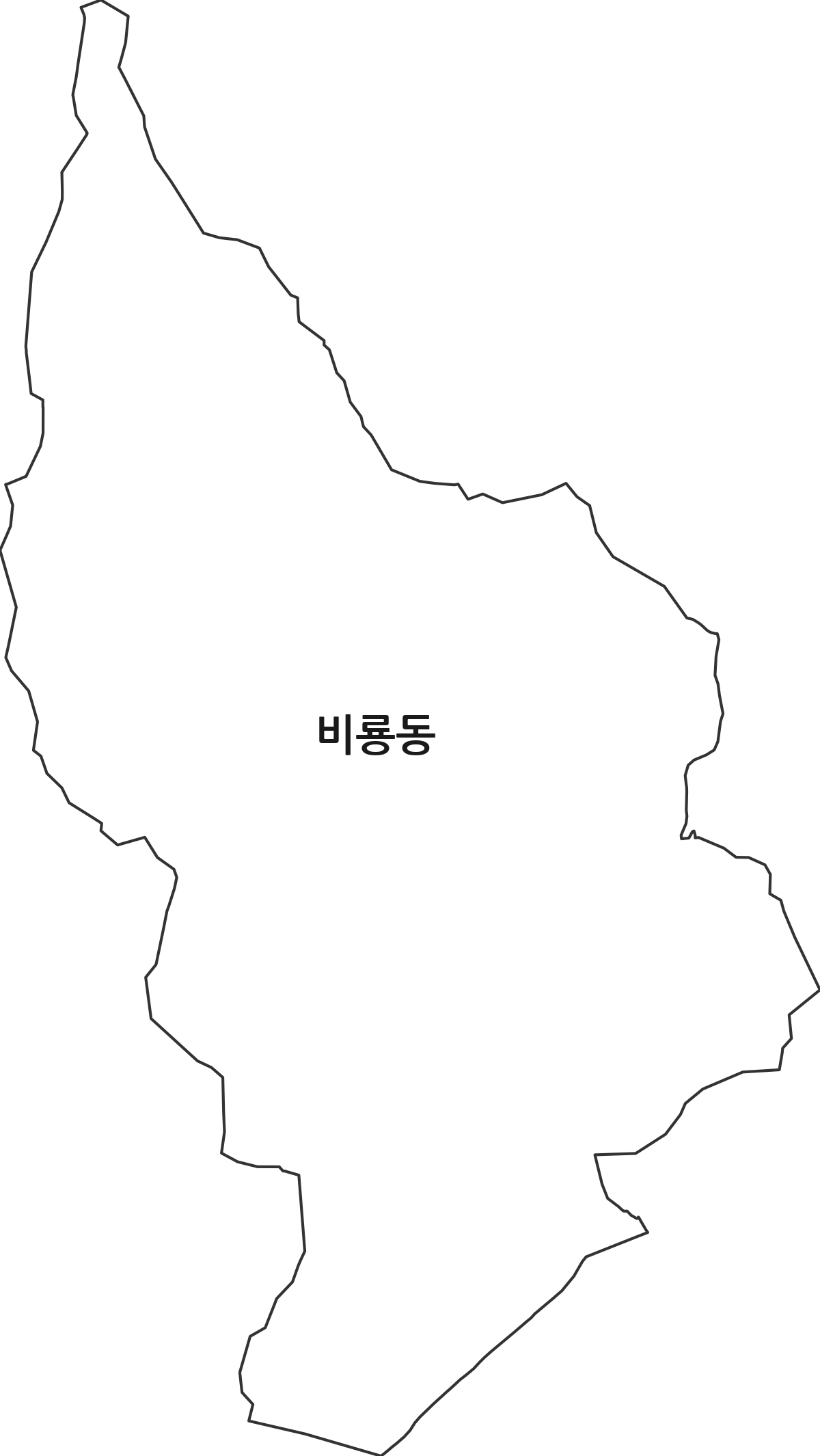 대전광역시 동구 비룡동 법정동 행정구역 경계 지도