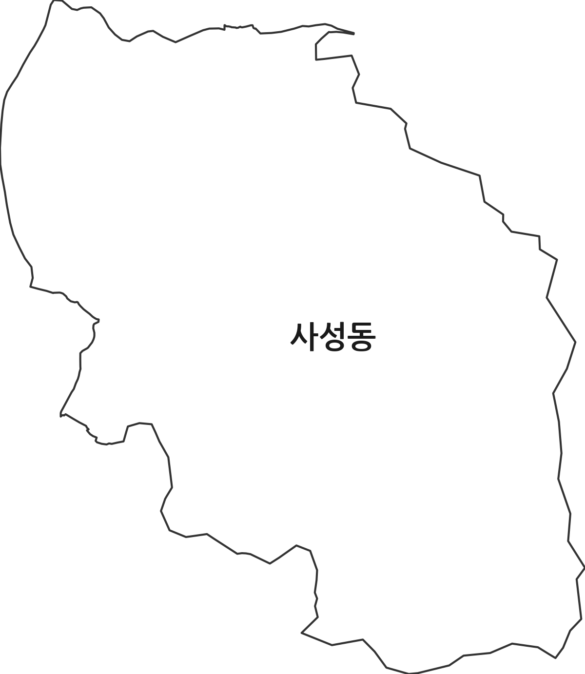 대전광역시 동구 사성동 법정동 행정구역 경계 지도