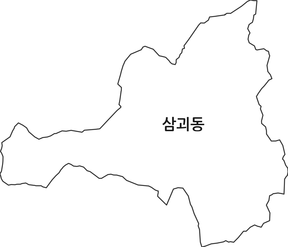 대전광역시 동구 삼괴동 법정동 행정구역 경계 지도