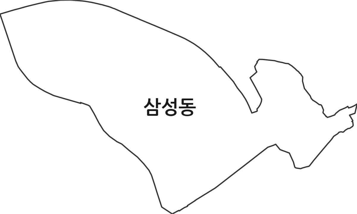 대전광역시 동구 삼성동 법정동 행정구역 경계 지도