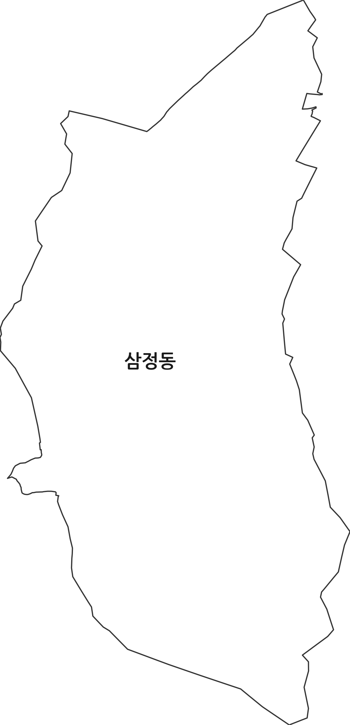 대전광역시 동구 삼정동 법정동 행정구역 경계 지도