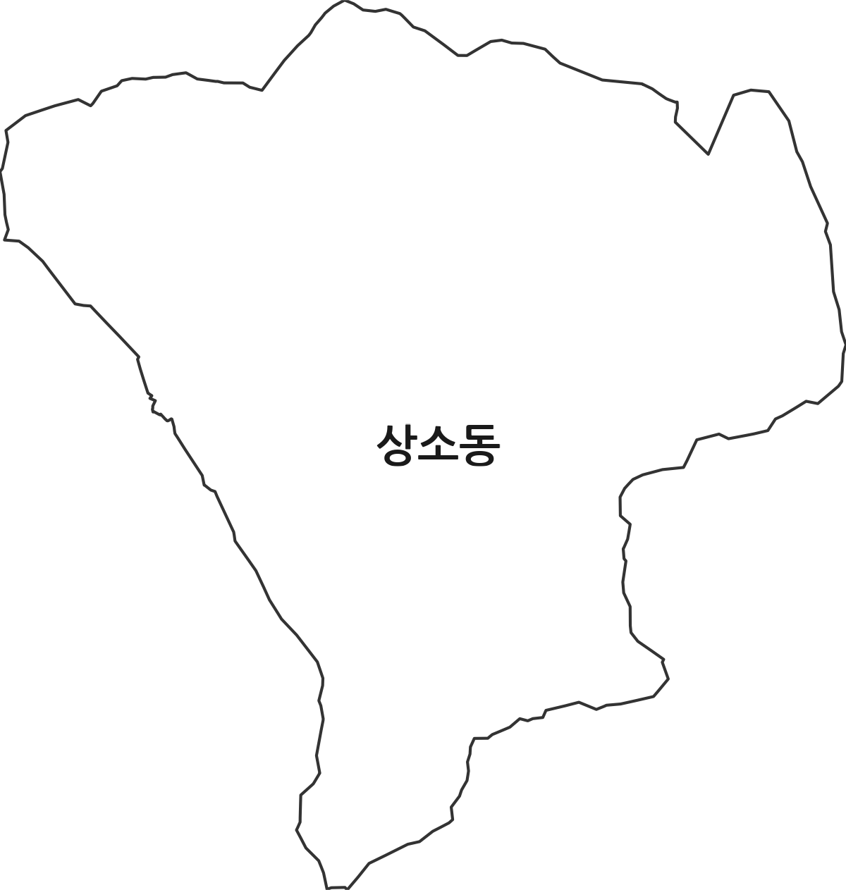 대전광역시 동구 상소동 법정동 행정구역 경계 지도