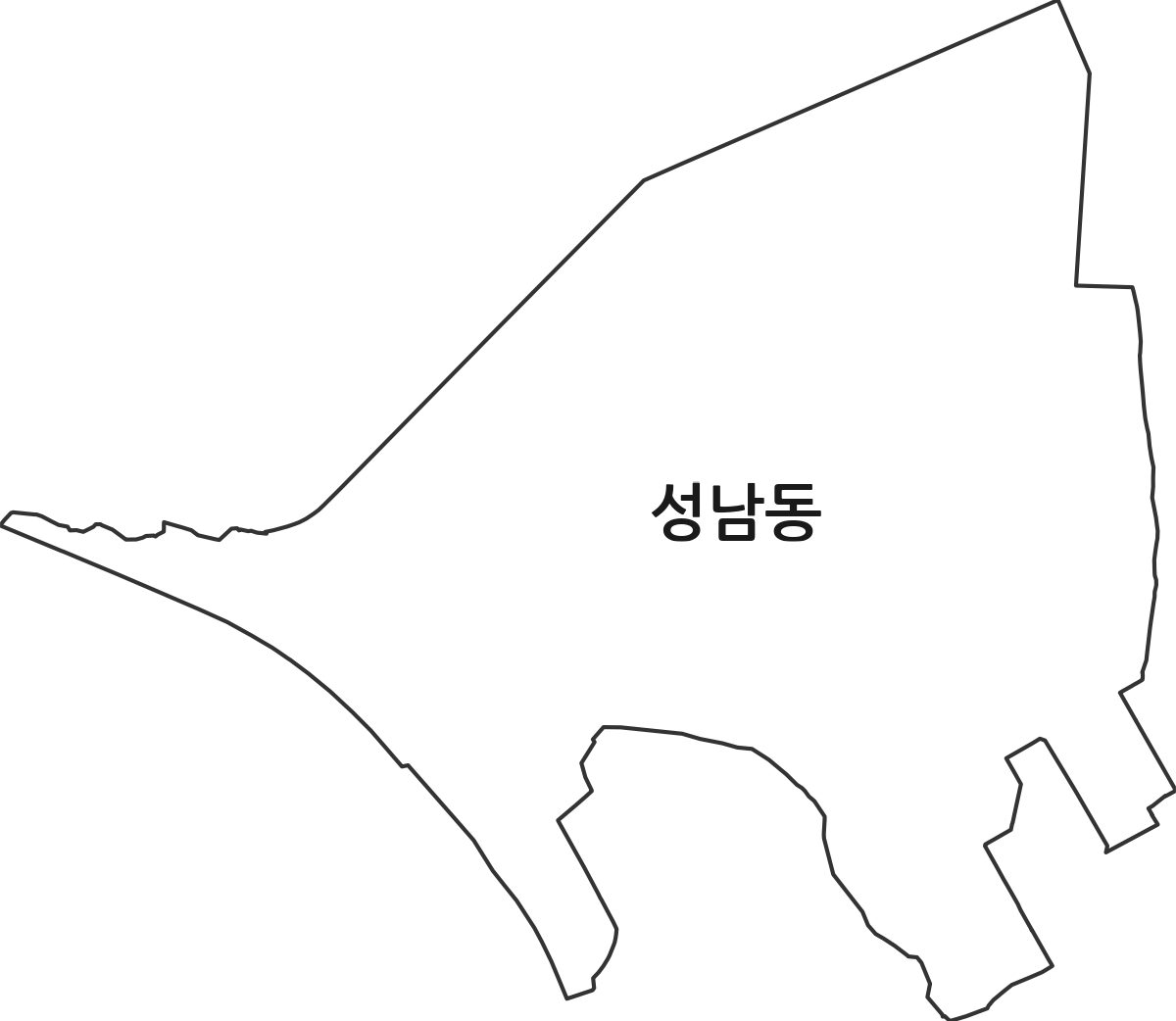 대전광역시 동구 성남동 법정동 행정구역 경계 지도