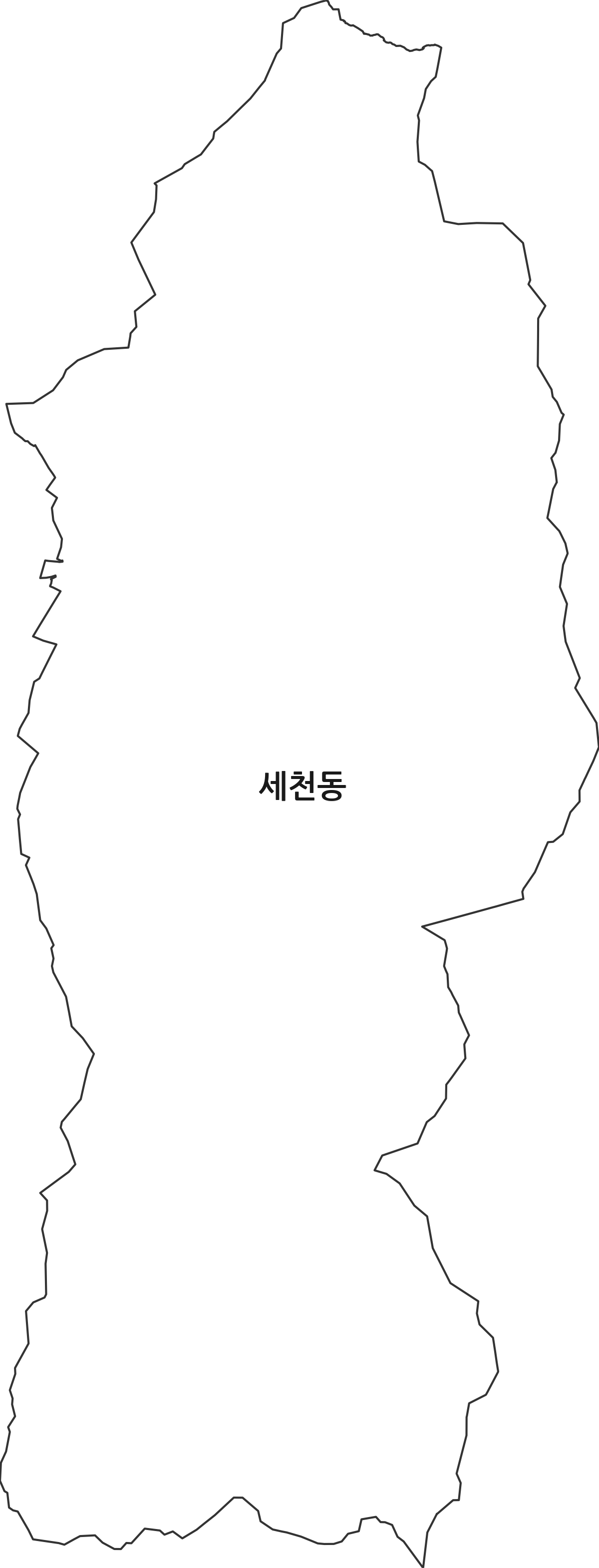 대전광역시 동구 세천동 법정동 행정구역 경계 지도