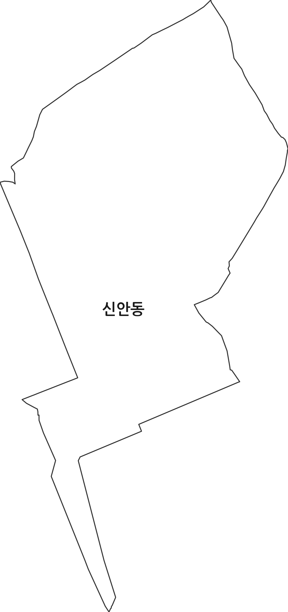 대전광역시 동구 신안동 법정동 행정구역 경계 지도