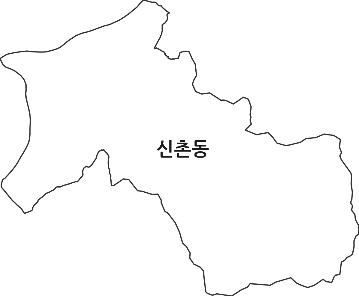 대전광역시 동구 신촌동 법정동 행정구역 경계 지도