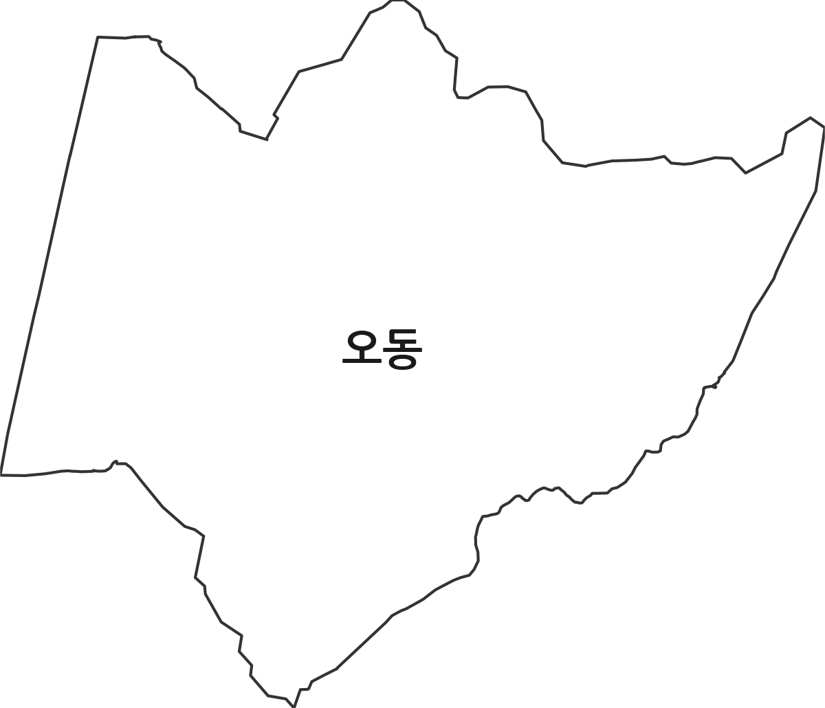 대전광역시 동구 오동 법정동 행정구역 경계 지도