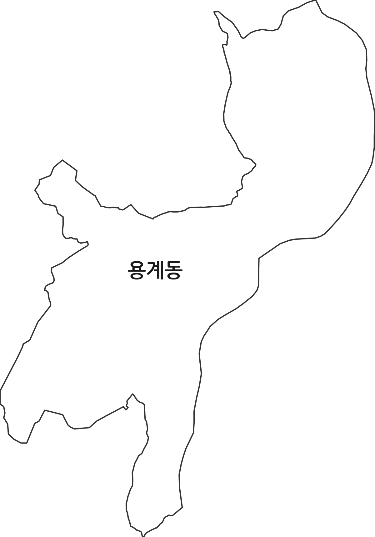 대전광역시 동구 용계동 법정동 행정구역 경계 지도