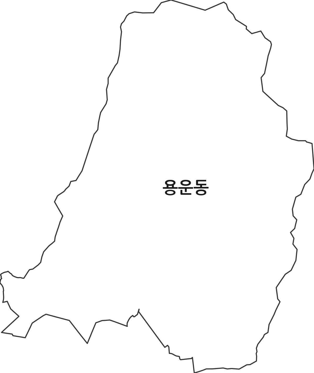 대전광역시 동구 용운동 법정동 행정구역 경계 지도