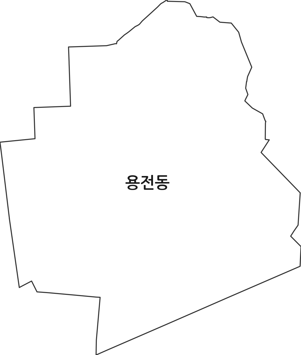 대전광역시 동구 용전동 법정동 행정구역 경계 지도