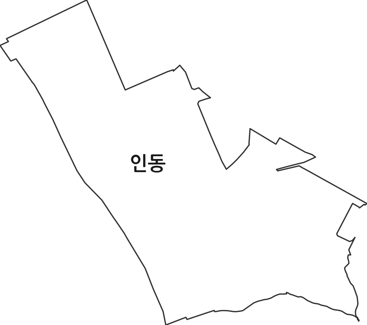 대전광역시 동구 인동 법정동 행정구역 경계 지도