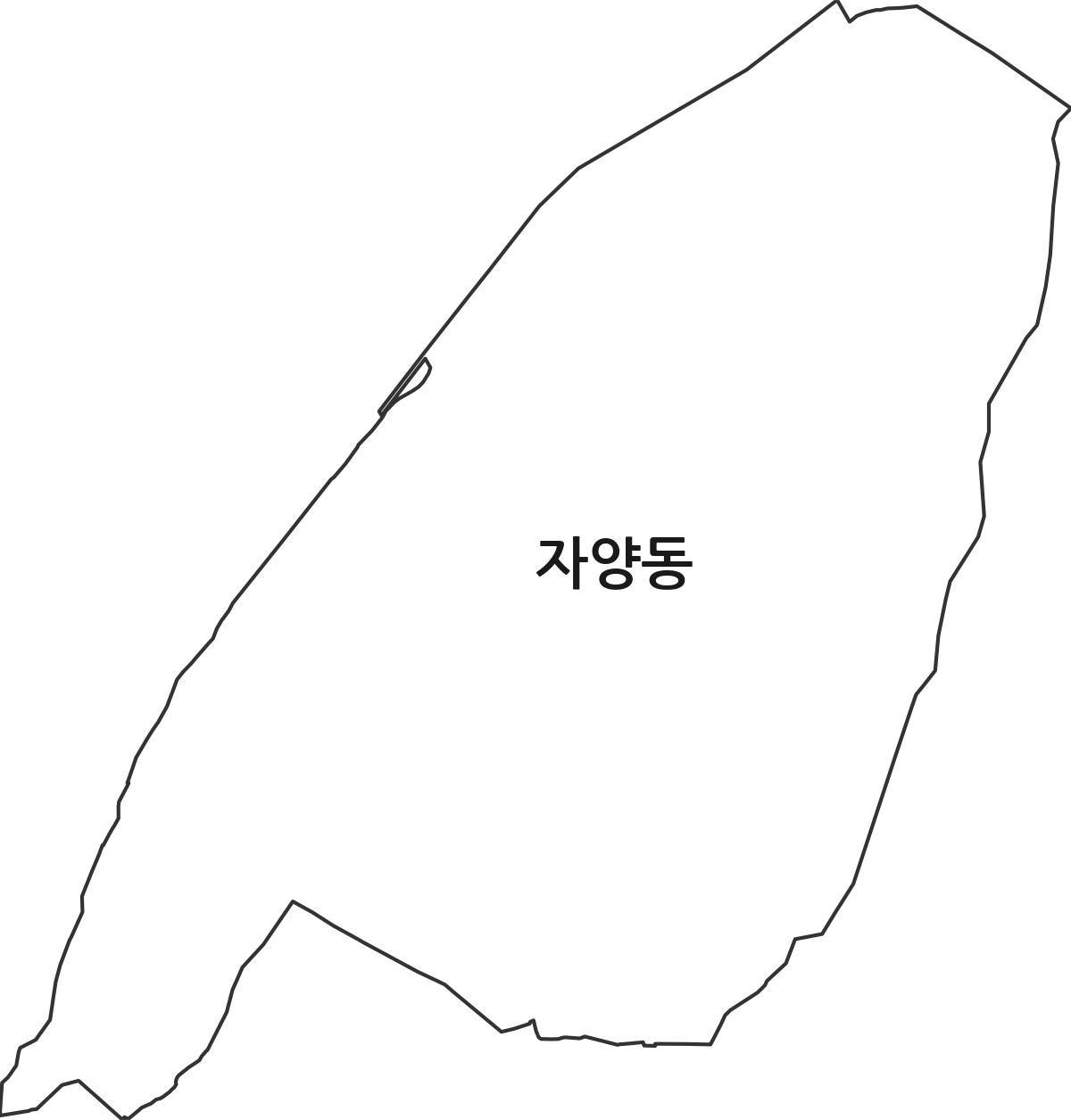 대전광역시 동구 자양동 법정동 행정구역 경계 지도
