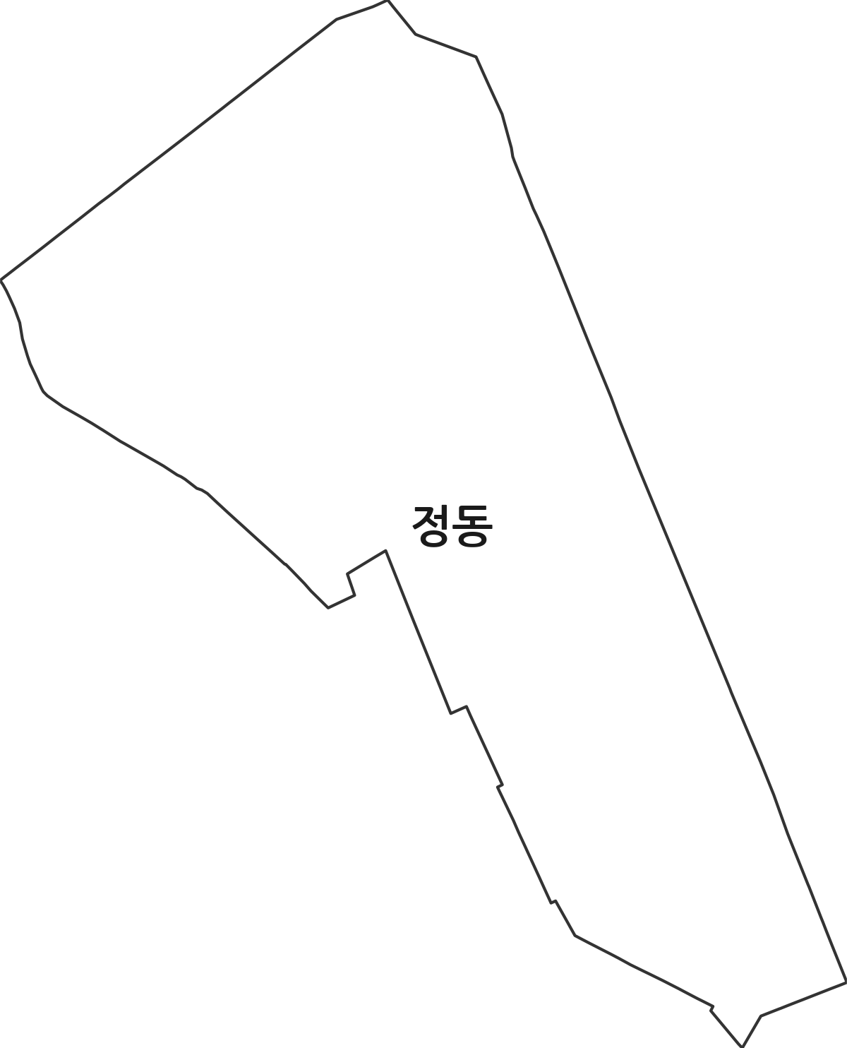 대전광역시 동구 정동 법정동 행정구역 경계 지도