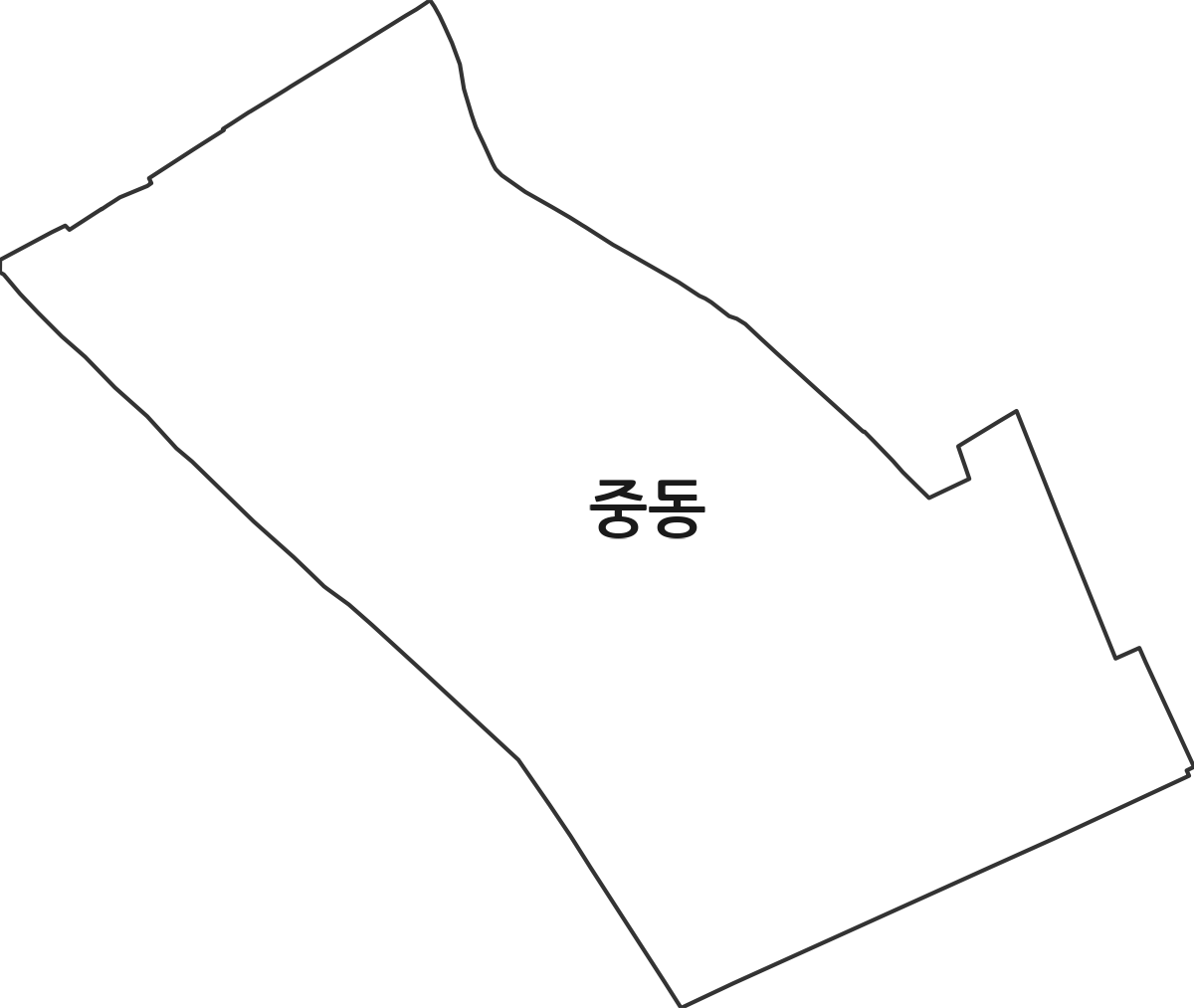 대전광역시 동구 중동 법정동 행정구역 경계 지도