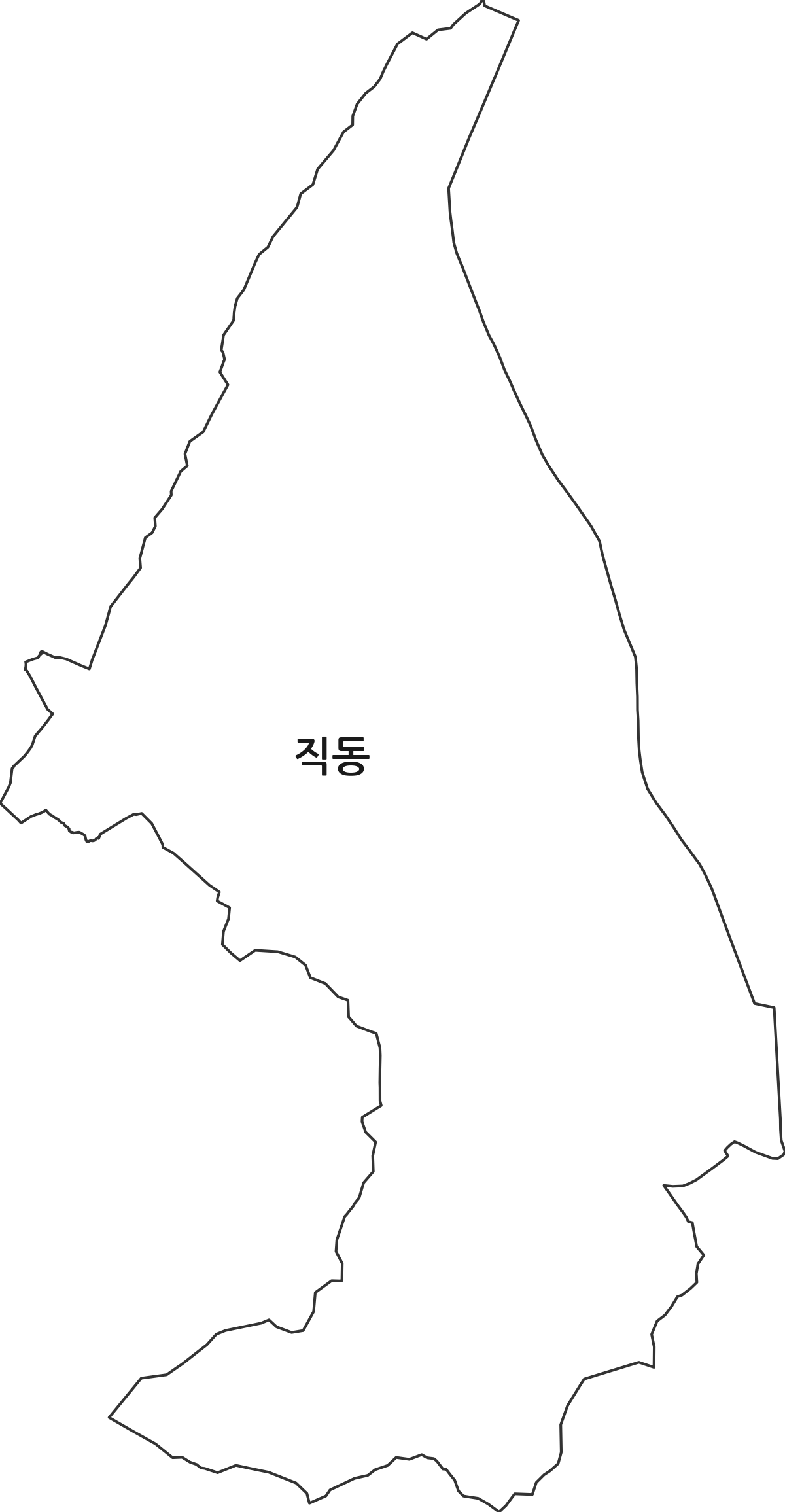 대전광역시 동구 직동 법정동 행정구역 경계 지도