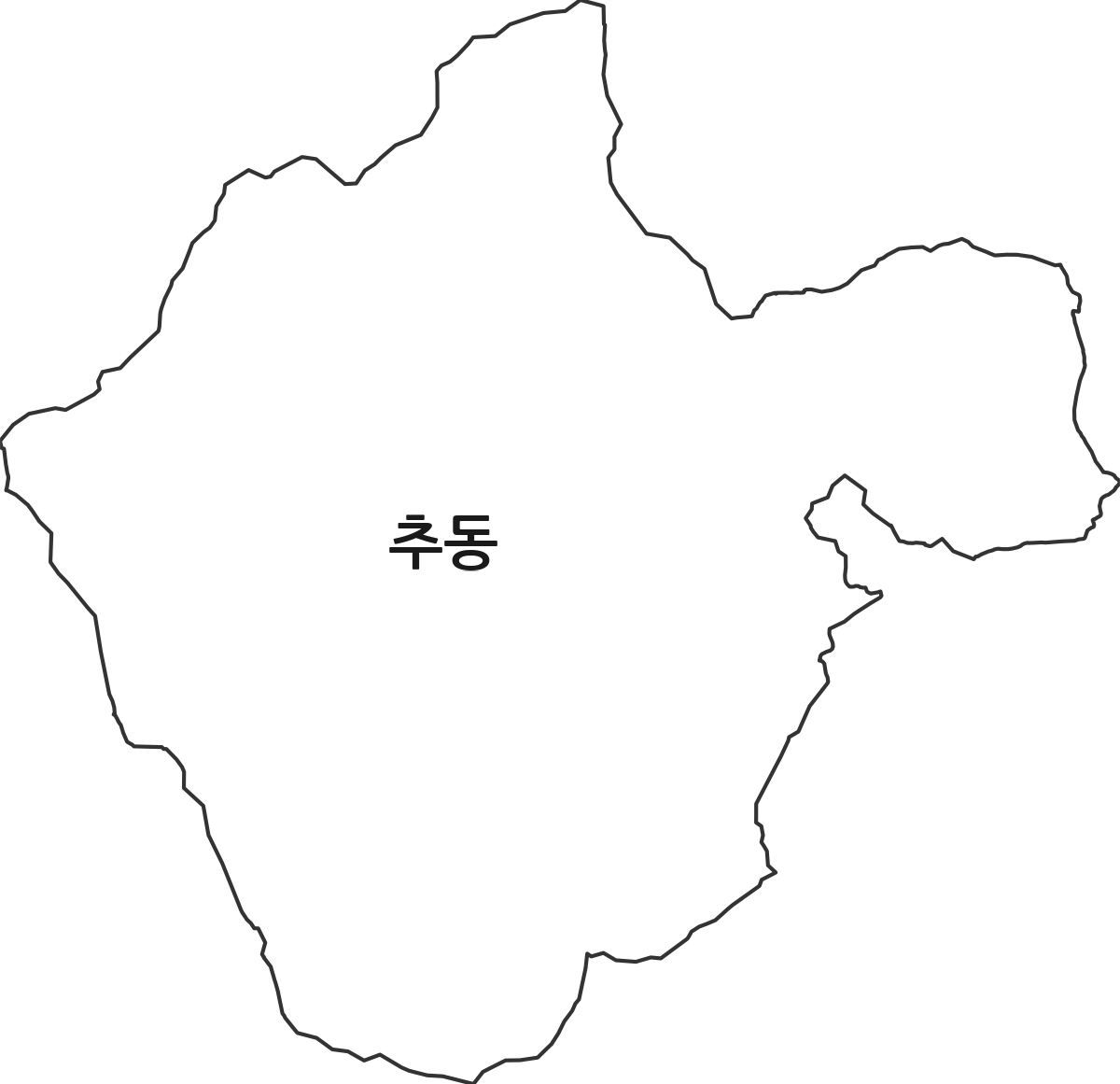 대전광역시 동구 추동 법정동 행정구역 경계 지도