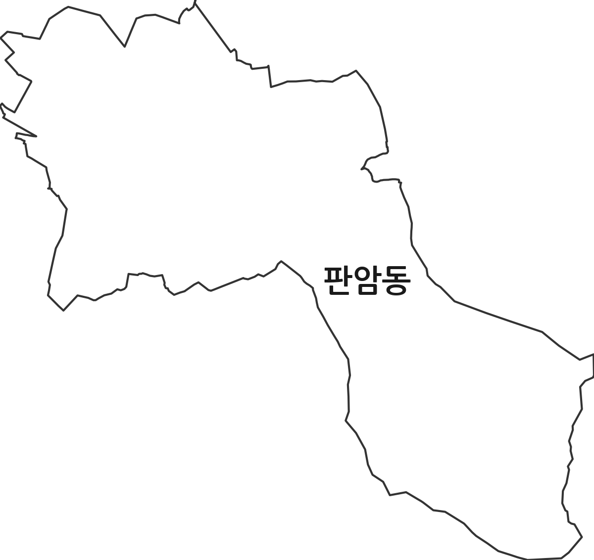 대전광역시 동구 판암동 법정동 행정구역 경계 지도