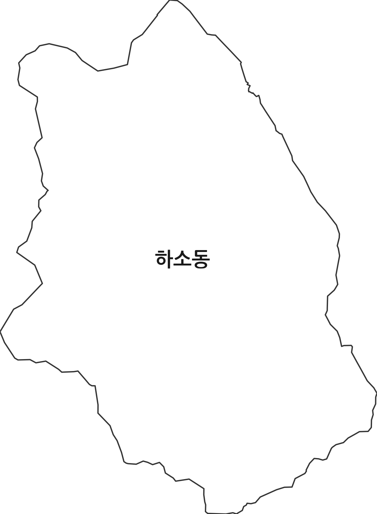 대전광역시 동구 하소동 법정동 행정구역 경계 지도