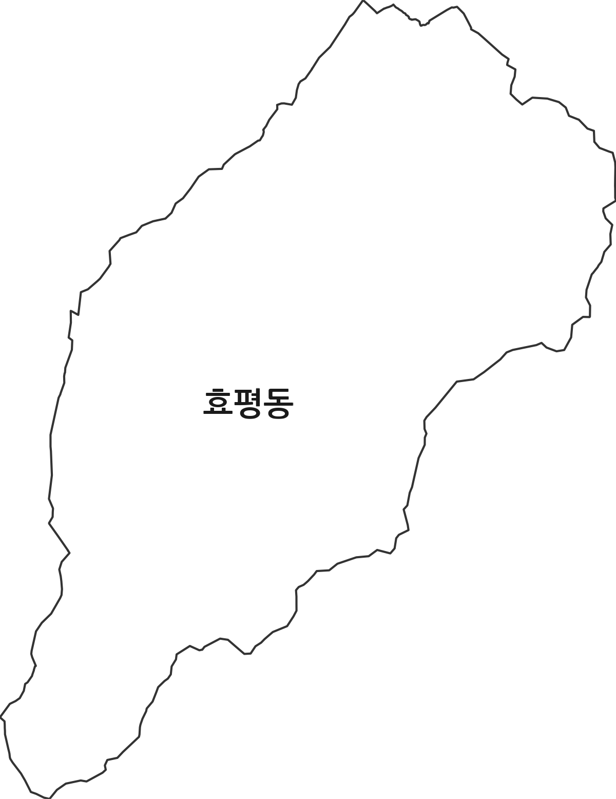 대전광역시 동구 효평동 법정동 행정구역 경계 지도