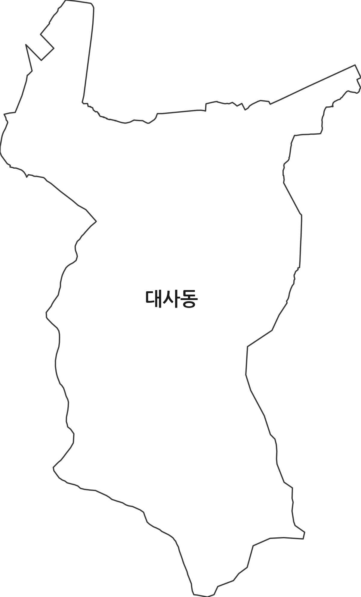 대전광역시 중구 대사동 행정동 행정구역 경계 지도