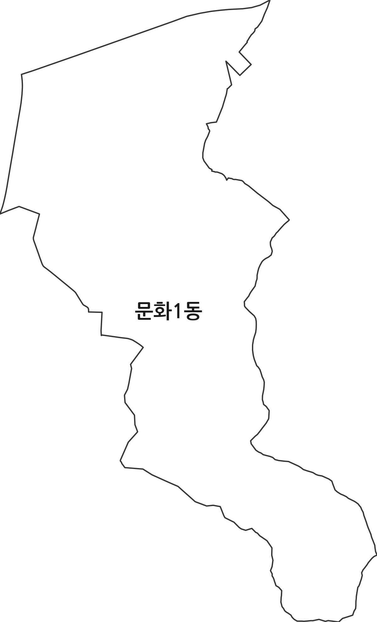 대전광역시 중구 문화1동 행정동 행정구역 경계 지도