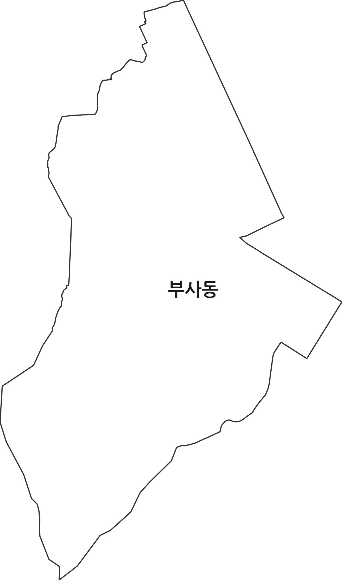 대전광역시 중구 부사동 행정동 행정구역 경계 지도
