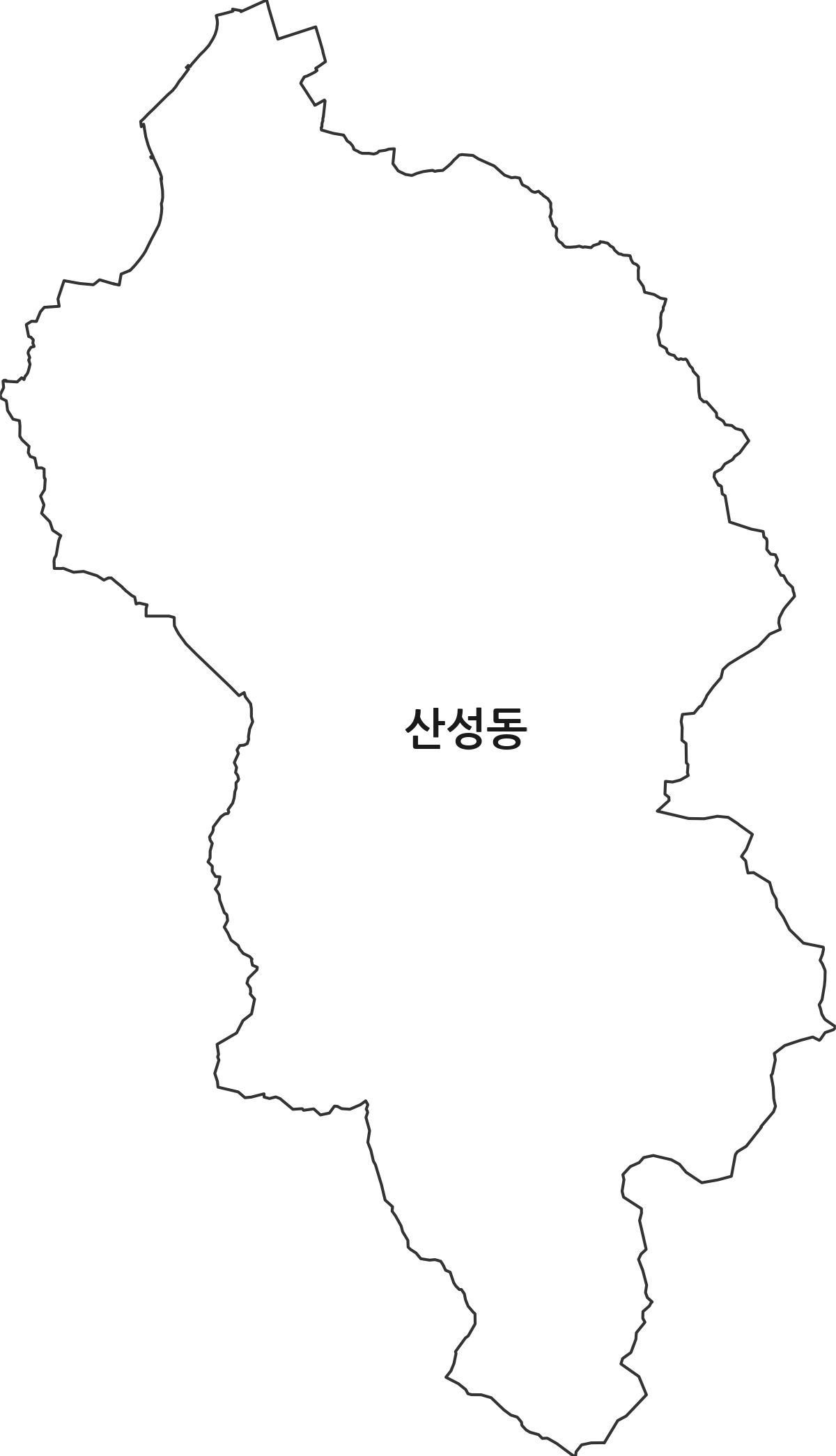 대전광역시 중구 산성동 행정동 행정구역 경계 지도