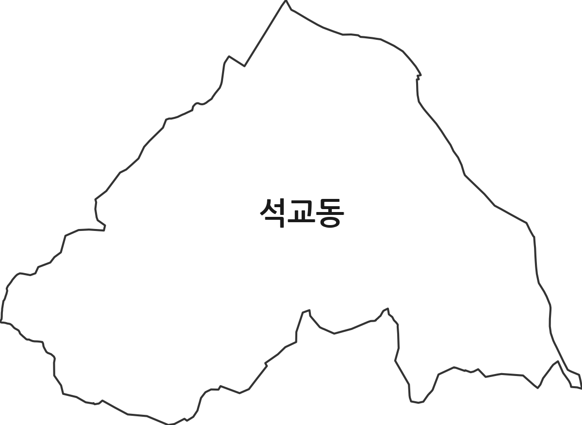 대전광역시 중구 석교동 행정동 행정구역 경계 지도