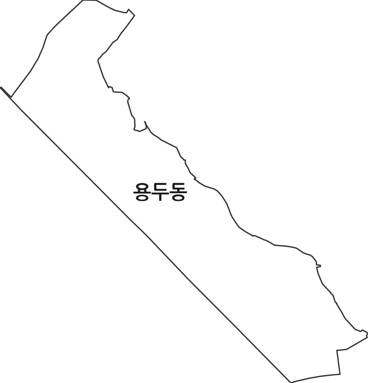 대전광역시 중구 용두동 행정동 행정구역 경계 지도