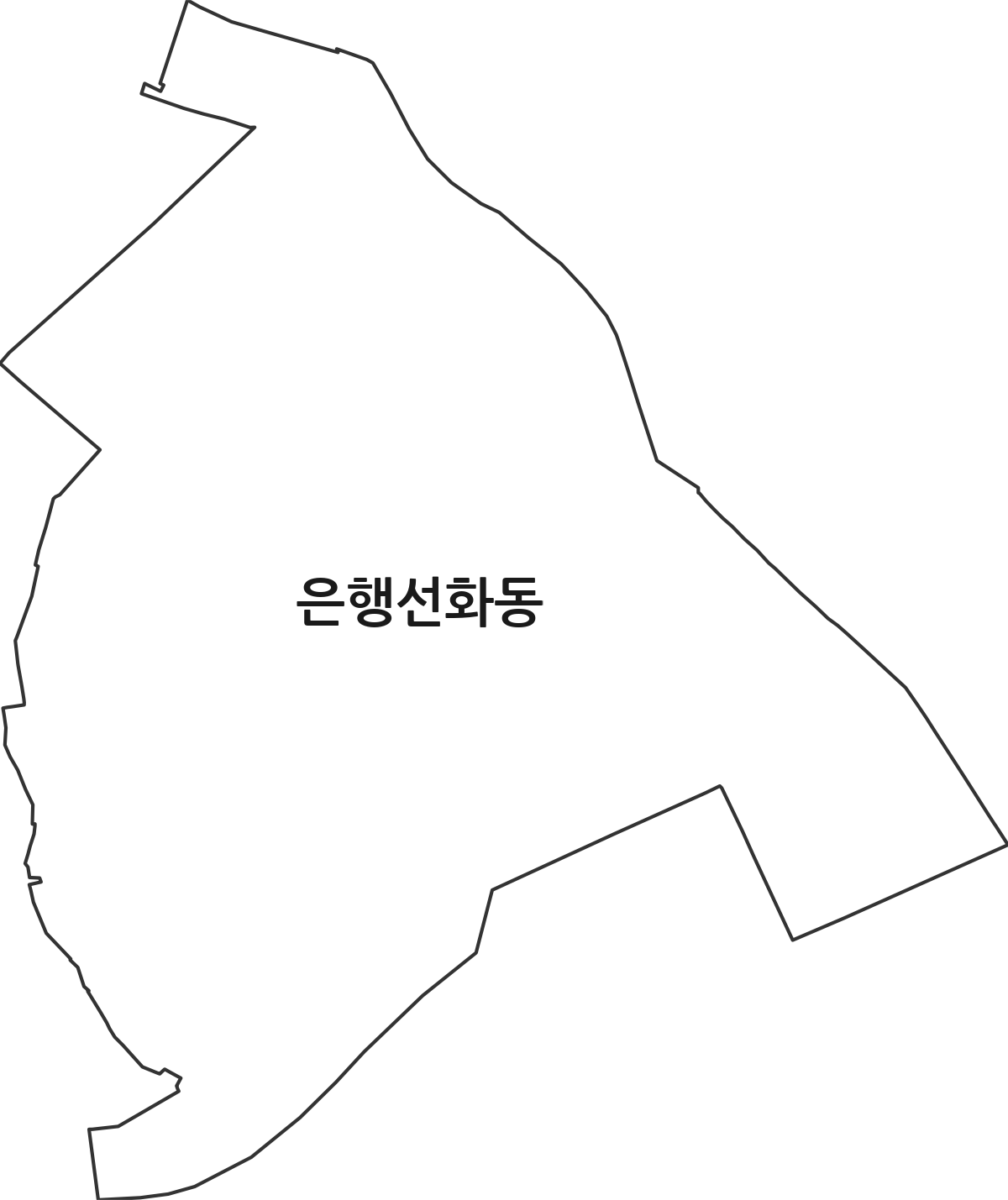 대전광역시 중구 은행선화동 행정동 행정구역 경계 지도