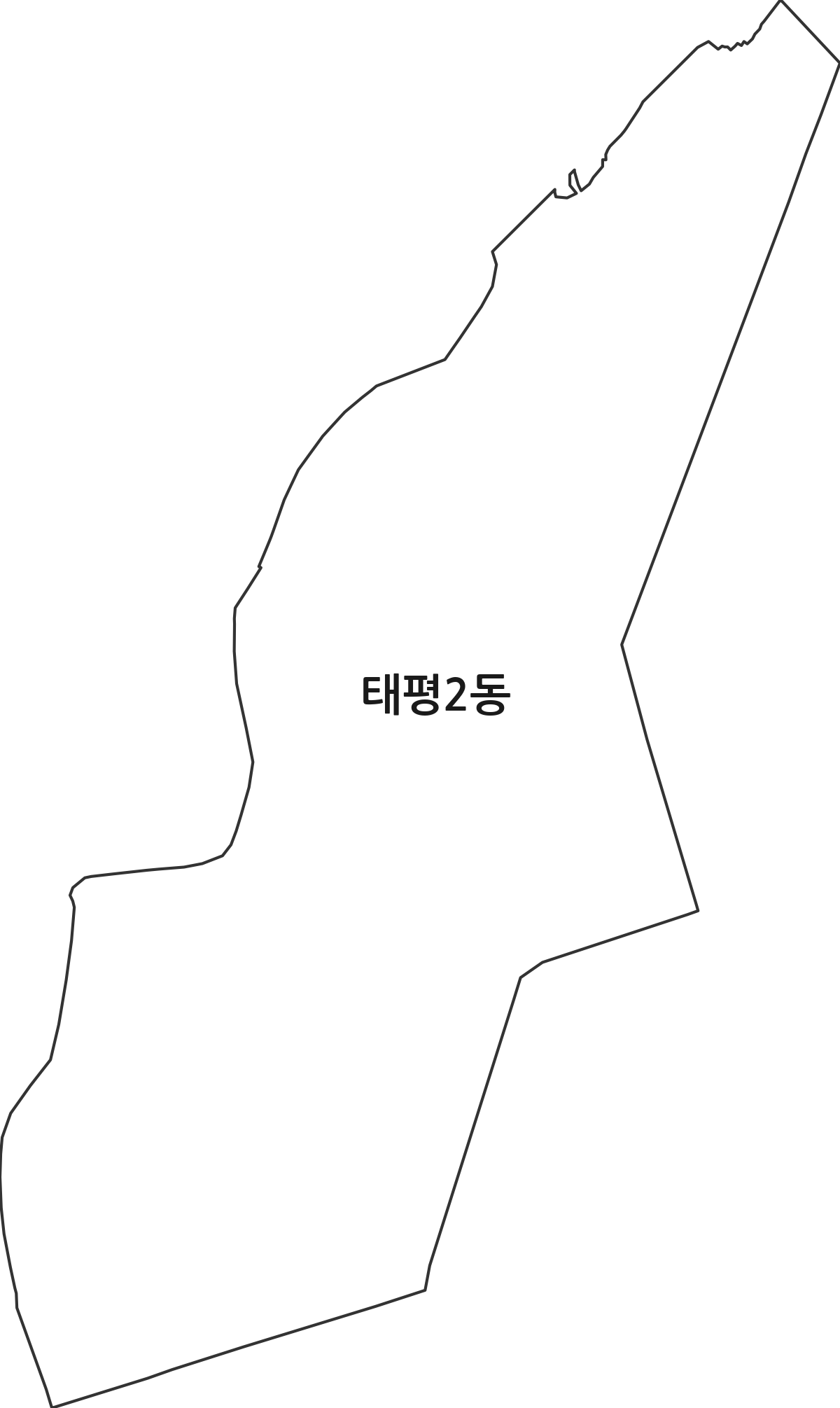 대전광역시 중구 태평2동 행정동 행정구역 경계 지도